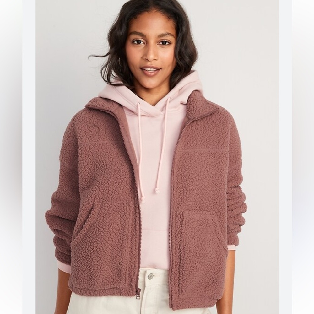 NWOT Women's Dusty Rose Teddy Jacket